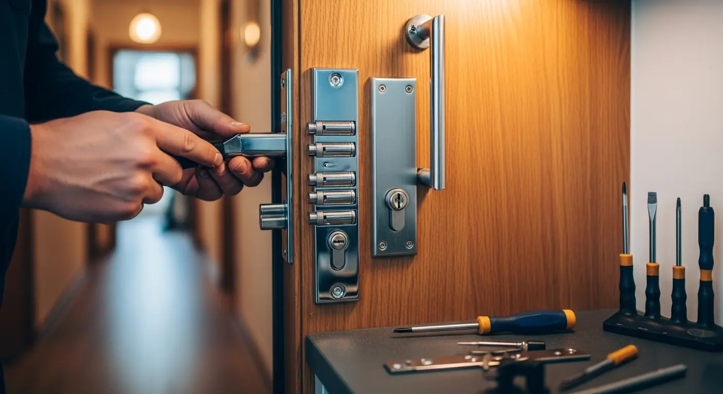 Intervention sur serrure de porte d'entrée